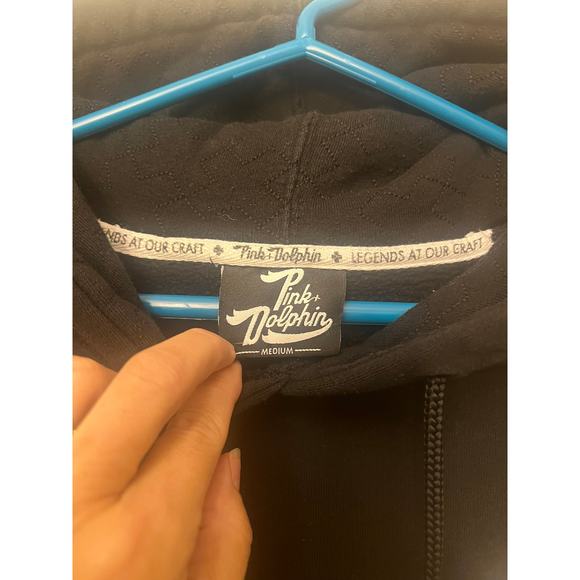 Pink Dolphin Pullover Graphic Hoodie Sz M Grunge Emo Skater Streetwear RARE Y2K - Picture 3 of 6